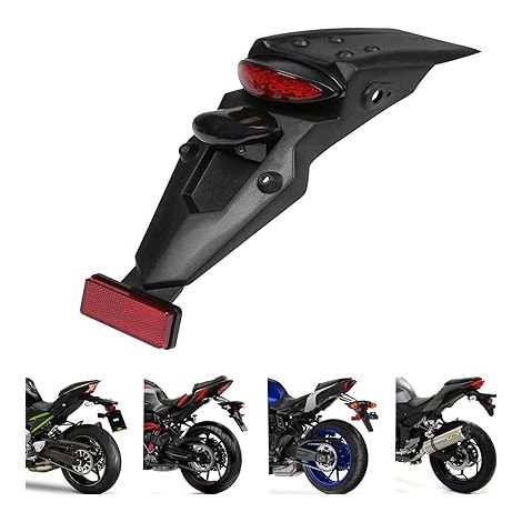 12V LED Feu arrière Stop Fender Feux Plaque D'immatriculation Réflecteur de Lumière Universel pour Motocross ITV Off-Road Street Bike Dirt Bike Pit Bike 50 HM 400 (1/5)