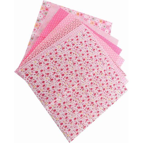 Kissenbezug-Set, 3 verschiedene Ausführungen, 7-teilig, 50 x 50 cm, DIY-Set mit verschiedenen Quadraten, vorgeschnitten für Bettdecken, in Viertel geschnitten. (1/5)