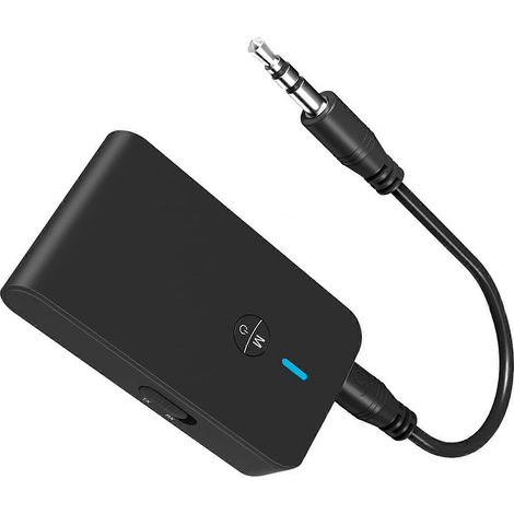 Émetteur et récepteur Bluetooth 5.0, adaptateur Bluetooth sans fil 3 en 1, adaptateur audio Bluetooth 3,5 mm (noir) (1/5)