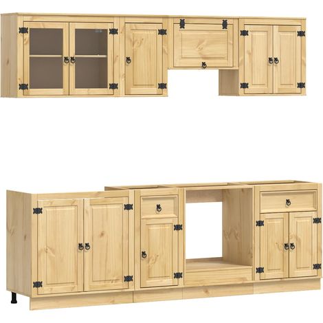 Armoire SKI 8 pc Brun Miel Bois de pin massif vidaXL