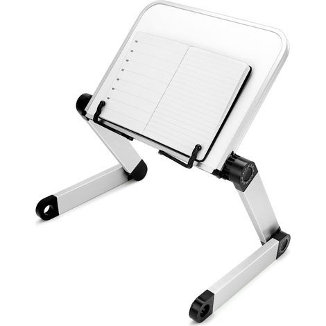 Suppot de live églable, suppot de lectue en alliage d'aluminium, suppot de live de cuisine, pliable, blanc (1/5)