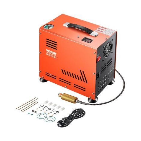 Compresseur d'air PCP, 800 W 30 MPa, double cylindre, avec système de refroidissement par ventilateur intégré, arrêt automatique, pompe de réservoir de paintball sans huile pour pistolet à air (1/3)