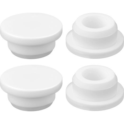 9pcs Couvercle Trou Débordement Évier Silicone, Capuchon Débordement Rond pour Cuisine Salle de Bain Bassin Facile à Installer Couvercle de Drain Insert Bouchon pour Maison (Blanc) (1/5)