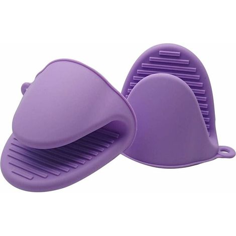 (Morado, 2 piezas) Guantes de silicona para horno, listos para usar en ollas o en la cocina como agarraderas o soportes para pasteles Manoplas y porta guantes para horno (1/4)