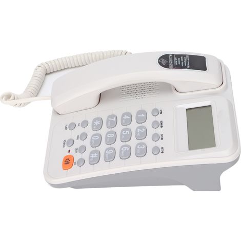 Téléphone filaire KXT2029CID avec répondeur et écran LCD pour la maison, l'hôtel ou le bureau (blanc)