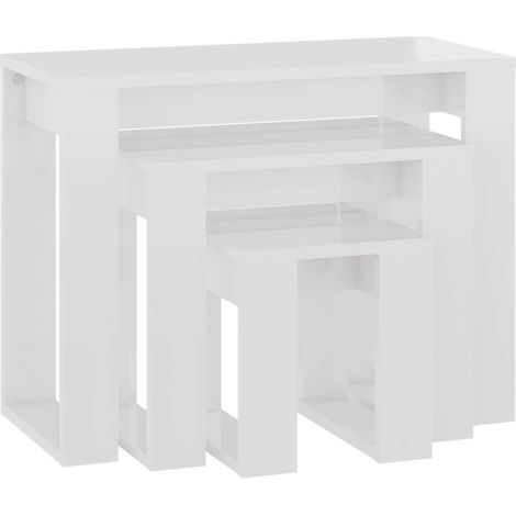 Maison Exclusive - Mesas apilables 3 piezas madera contrachapada (1/5)