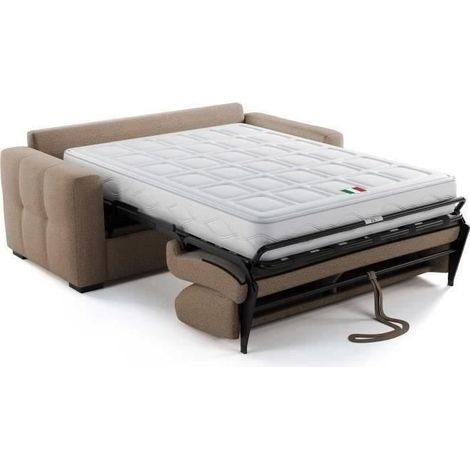Canapé convertible 3 places – Tissu como 5 Antelope – Dimensions 200 x 102 x 95 cm – Couchage 140 x 190 cm avec matelas mémoire 22 cm – Mondo (1/5)