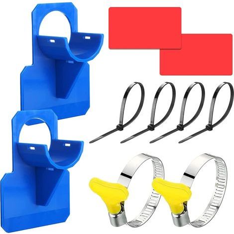 Support de Tuyaus de Piscine, 2 PCS Supports de Tuyaus de Piscine en Plastique, Supporst de Tuyau d'eau, Empêche Le Tuyau de Tomber, Accessoire de Piscine, pour Tuyaux d'un Diamètre de 30-37mm (Bleu) (1/5)