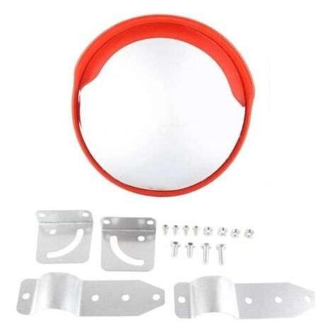 Miroir de circulation convexe de sécurité routière pour allée grand Angle de 30cm avec accessoires de matériel de montage (1/5)