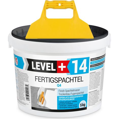 LEVEL+ Fertigspachtel Spachtelmasse L+14 - 5KG + Glattspachtel (1/5)