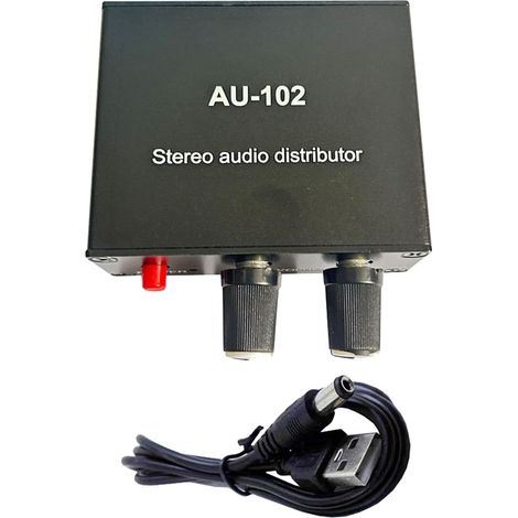 Distributeur de signaux sonores à 2 canaux 1 entrée 2 sorties pour casque Amplificateur préamplificateur de distribution auditive (1/5)