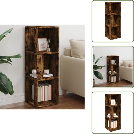Estantería - vidaXL Mueble esquina madera contrachapada roble ahumado 33x33x100 cm - Mueble de almacenamiento