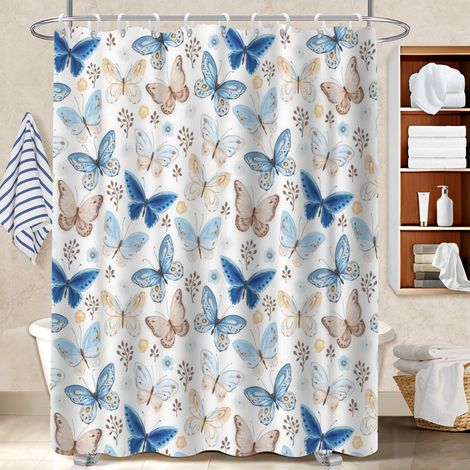 Rideau de douche 180x180 dessin polyester pour salle de bain pour créer une ambiance spa (1/5)