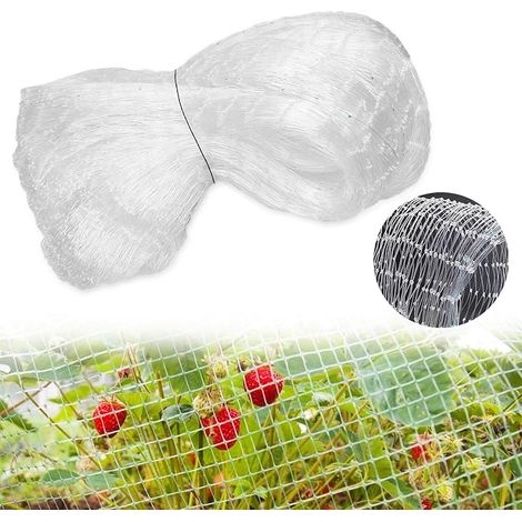 Filet Poules Anti Oiseaux 3 x 10m, Protection Volière, Balcons, Jardins, Clôtures, Vergers, Potagers - Anti Pigeon (Blanc) (1/5)