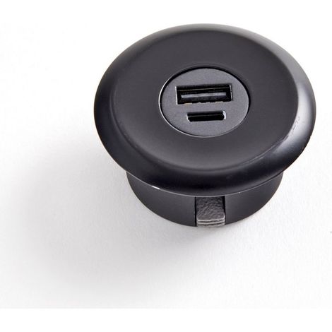 Bloc prise a encastrer USB-A et USB-C Finition Noir Mat A50N Msa France