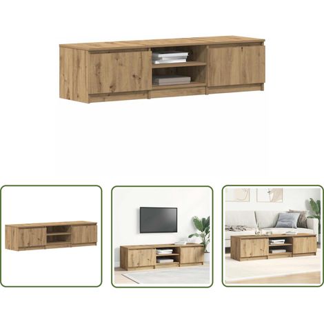vidaXL Meuble TV chêne artisanal 140x40x36 cm bois d'ingénierie (1/5)