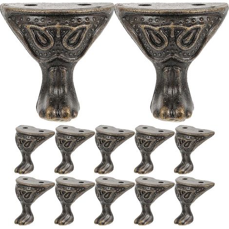 Protection d'angle pour boîte à bijoux avec 12 pieds en alliage de zinc gris foncé (1/5)