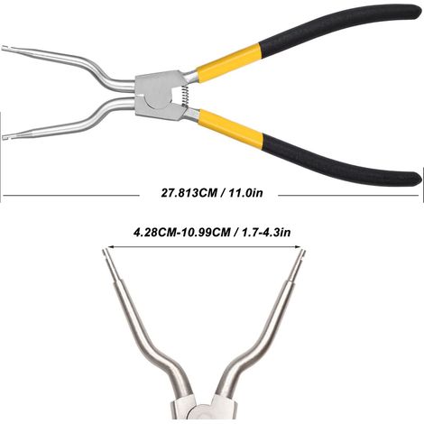 Ortviai Outil d’expansion et de démontage des ressorts de cuve lave-linge – Acier carbone, jaune, 11 cm (1/4)