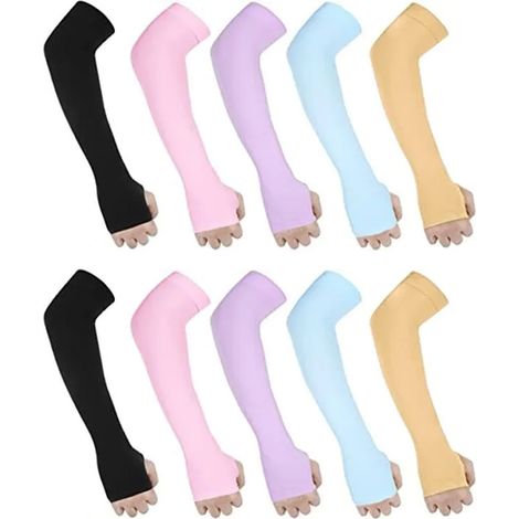 Manchon Bras - Protection UV - Pour Homme Et Femme - Tissu Respirant Anti-transpiration - Séchage Rapide - Lot De 6