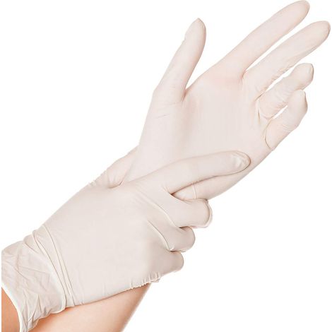 HYGOSTAR SKIN GANTS EN LATEX POUDRÉS BLANC TAILLE S FRANZ MENSCH 2656