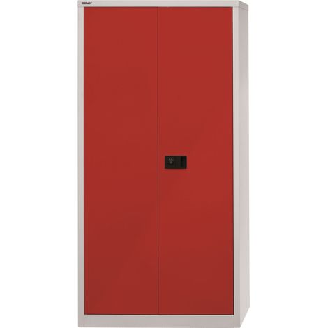 BISLEY Universal Flügeltürenschrank Lichtgrau/Kardinalrot (1/5)