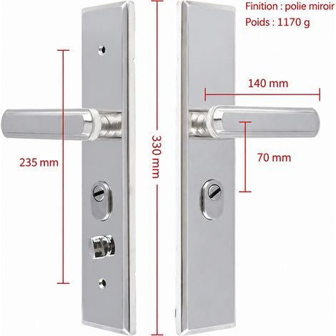 Serrure tubulaire mécanique 9009 miroir en acier inoxydable 9009 1.17 kg 1,17 kg – Livraison gratuite