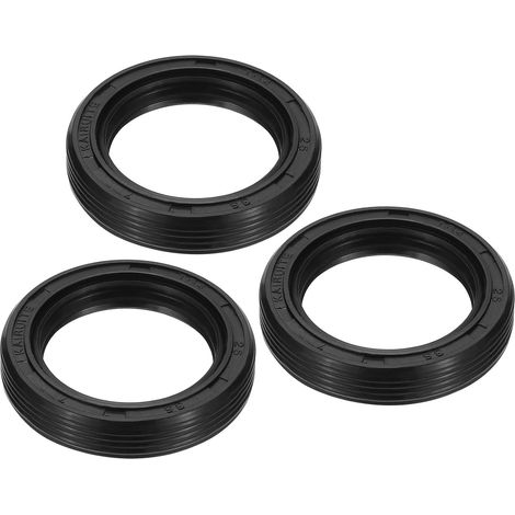Radial Shaft Seal, 3pcs 25mm x 35mm x 7mm TG4 Nitrile Rubber Oil Seal for Bearing Shafts, Engine Oil Pumps, Black (1/5)