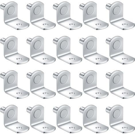 20 Stück Metallregalhalter 5 mm für Küchenschrank L-förmiger Winkelhalter Dübel vernickelt Regalhalterung für Möbel, Schrank, Bibliothek (1/5)