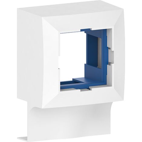 GGK – Boîtier adaptateur blanc pour appareillage 45 x 45 – Compatible moulure électrique 15 x 30 – Revêtement glossy facile à nettoyer