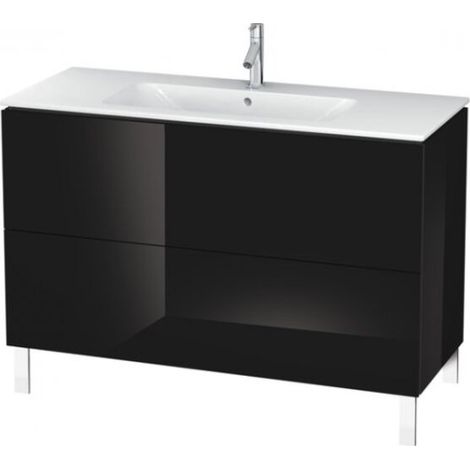 Mobile lavabo L-CUBE 1220x481x704mm nero lucido (1/5)
