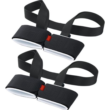 Sangle Porte-Skis - Réglable 50 à 100 cm - Pour Skis et Bâtons - Adultes et Enfants - Lot de 2