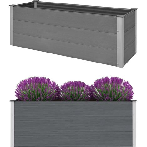 vidaXL Garden Raised Bed WPC 150x50x54 cm Grey (1/6)