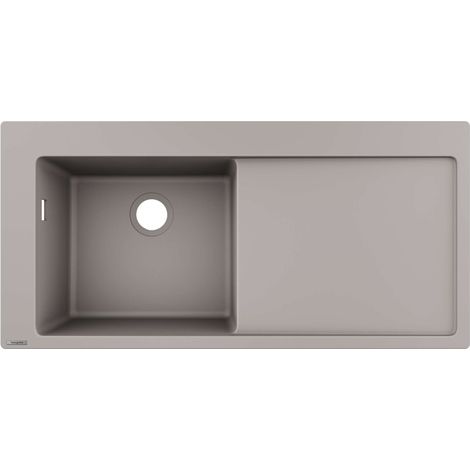 S5110-F450 Lavello incasso 450 con gocciolatoio grigio cemento (1/2)