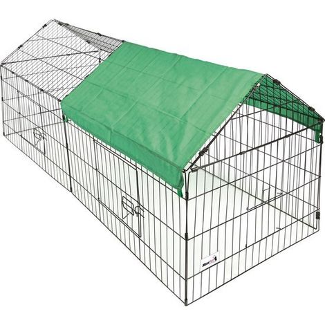 MaxxPet Gabbia per Conigli - Recinto Coniglio - Gabbia Porcellino D'india - Gabbia Coniglio Interna o Esterna - Parco Portaconiglio - Tetto Rimovibile + copertura protezione UV - 220x103x85 cm - Verde