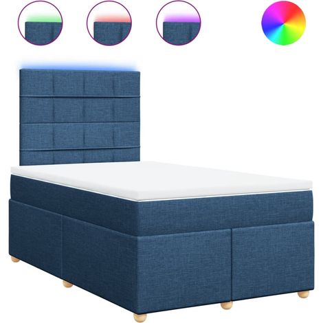 Maison Exclusive - Cama box spring con colchón tela azul 120x190 (1/5)