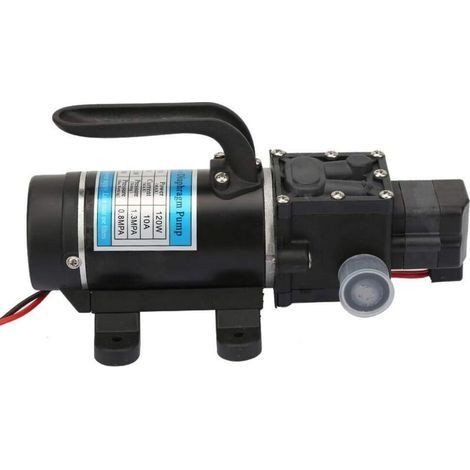 Pompe à diaphragme Pompe à eau 12V/24V 80W Pompe auto-amorçante Pompe à engrenage d'aspiration Structure robuste résistante à la corrosion pour l'irrigation de jardin avec filtre(12V (1/4)