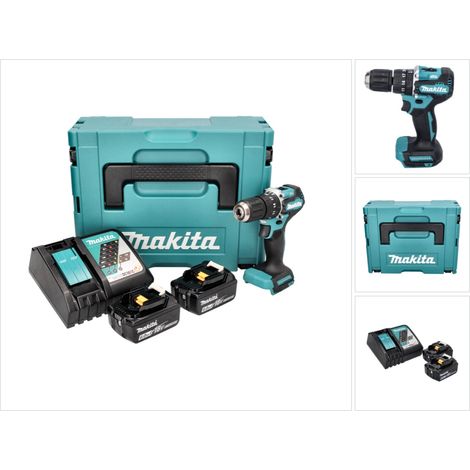 Taladro percutor sin escobillas Makita DHP 487 RGJ 18 V 40 Nm + 2x Baterías 6.0 Ah + Cargador + Makpac (1/5)