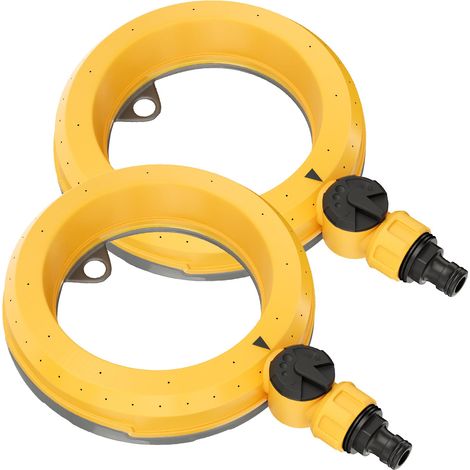 2 Pièces Arroseurs de Pelouse à Base Annulaire, Arroseur Automatique pour Petites et Moyennes Surfaces, Arroseur Circulaire à 360 Degrés avec Débit d'eau Doux pour Pelouse, Arrosage de Jardin (1/5)