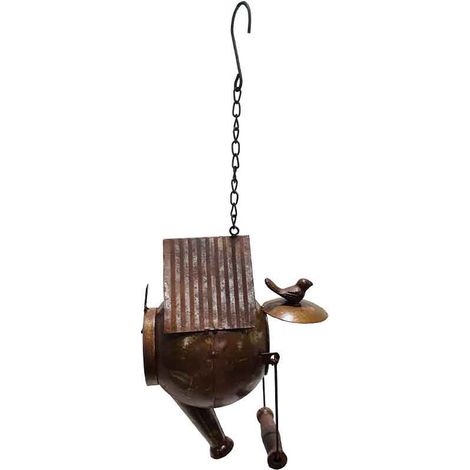 Suspension oiseaux théière en fer 22x14x27cm (1/3)