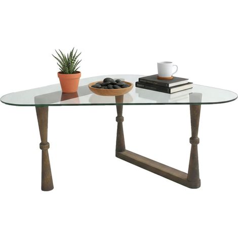 Table basse Mexique, Porte-revues, Forme rectangulaire, Nuance noyer, 96x81x41h cm Brun Noyer