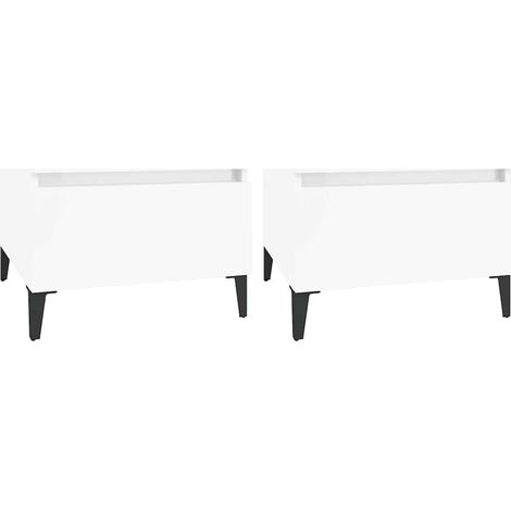 Maison Exclusive - Tavolini 2pz Bianco Lucido 50x46x35 cm in Legno Multistrato (1/5)