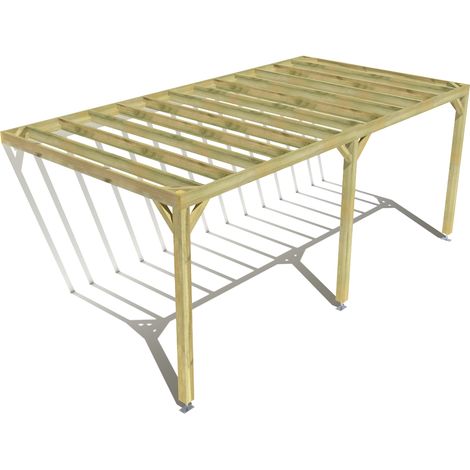 Pergola bois • 6m x 3m • adossée • sens profondeur • livraison comprise (1/3)