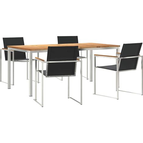 Maison Exclusive - Garten Essgruppe 5 pcs Massives Teakholz und E