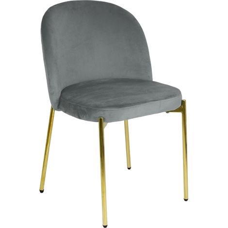 Sedia in Velluto con Gambe Oro Chiara Sedie in Metallo Dorato Poltroncina con Seduta Imbottita per Sala da Pranzo Salotto Soggiorno Design Moderno 1 SEDIA CHIARA GRIGIO / ORO (1/4)