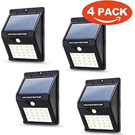 Solarlampe für den Außenbereich - 20 LEDs mit Bewegungsmelder - Schwarz