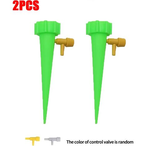 (Lot de 2 - Vert) Système d'irrigation goutte à goutte automatique pour plantes à fleurs, serre et jardin. Dispositif de goutte à goutte automatique réglable. (1/4)