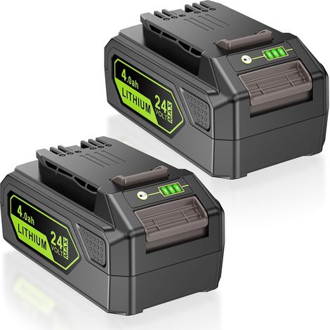 Lot de 2 batteries de rechange 24 V 4 Ah pour Greenworks, batterie Li-Ion GW2430 pour outils Greenworks 29842 29852 BAG708 BAG711 20352 22232 2508302 (1/5)