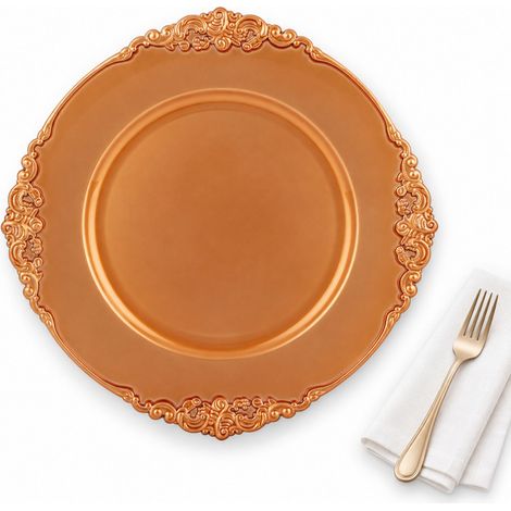 Support pour assiette, sous-assiette, 2 x 32,5 x 32,5 cm, orange (1/5)