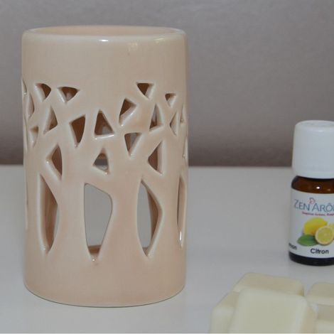 Brûle parfum Forêt - D 7 x H 11 cm - Beige - Livraison gratuite (1/5)