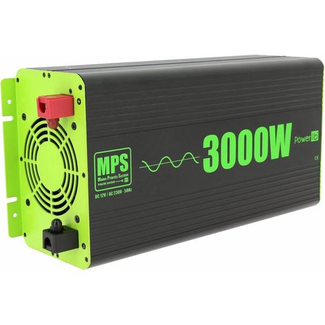 Convertisseur de tension pure-sinus 12V/230V – Puissance 3000W – Compatible avec batteries Lithium – Protection contre surchauffe